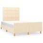 Estructura de cama con cabecero de tela color crema 120x200 cm de vidaXL, Camas y somieres - Ref: Foro24-3125046, Precio: 165...
