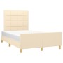 Estructura de cama con cabecero de tela color crema 120x200 cm de vidaXL, Camas y somieres - Ref: Foro24-3125046, Precio: 165...