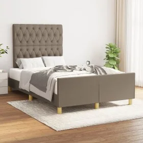 Bed frame with headboard in taupe gray fabric 120x200 cm by vidaXL, Beds and slatted bases - Ref: Foro24-3125288, Price: 193,...