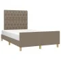 Bed frame with headboard in taupe gray fabric 120x200 cm by vidaXL, Beds and slatted bases - Ref: Foro24-3125288, Price: 193,...