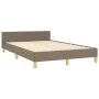 Bed frame with headboard in taupe gray fabric 120x200 cm by vidaXL, Beds and slatted bases - Ref: Foro24-3125288, Price: 193,...