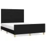 Estructura de cama con cabecero de tela negro 140x200 cm de vidaXL, Camas y somieres - Ref: Foro24-3125059, Precio: 237,99 €,...