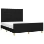 Estructura de cama con cabecero de tela negro 140x200 cm de vidaXL, Camas y somieres - Ref: Foro24-3125059, Precio: 237,99 €,...