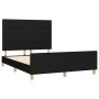 Estructura de cama con cabecero de tela negro 140x200 cm de vidaXL, Camas y somieres - Ref: Foro24-3125059, Precio: 237,99 €,...