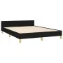 Estructura de cama con cabecero de tela negro 140x200 cm de vidaXL, Camas y somieres - Ref: Foro24-3125059, Precio: 237,99 €,...
