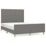 Estructura de cama con cabecero de tela gris oscuro 140x200 cm de vidaXL, Camas y somieres - Ref: Foro24-3124977, Precio: 201...