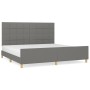 Estructura de cama con cabecero tela gris oscuro 200x200 cm de vidaXL, Camas y somieres - Ref: Foro24-3125082, Precio: 249,25...
