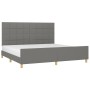 Estructura de cama con cabecero tela gris oscuro 200x200 cm de vidaXL, Camas y somieres - Ref: Foro24-3125082, Precio: 249,25...