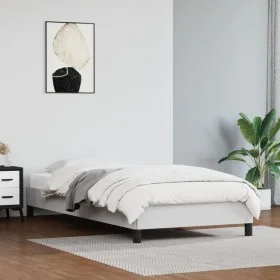 Estructura de cama de cuero sintético blanco 90x200 cm de vidaXL, Camas y somieres - Ref: Foro24-346881, Precio: 74,80 €, Des...