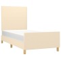 Estructura de cama con cabecero de tela color crema 100x200 cm de vidaXL, Camas y somieres - Ref: Foro24-3124876, Precio: 135...