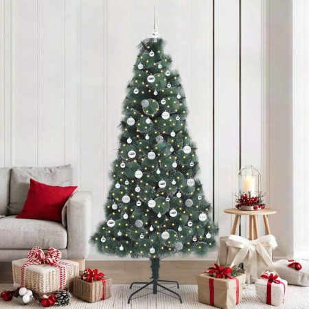 Árbol de Navidad artificial iluminado con juego de bolas 210 cm en Decoración Festiva y Estacional | Comprar online en Foru.es