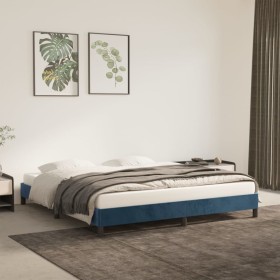 Estructura de cama de terciopelo azul 180x200 cm de vidaXL, Camas y somieres - Ref: Foro24-346992, Precio: 113,93 €, Descuent...