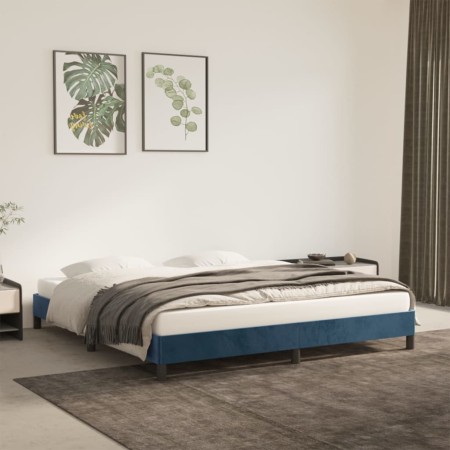 Estructura de cama de terciopelo azul 180x200 cm de vidaXL, Camas y somieres - Ref: Foro24-346992, Precio: 113,93 €, Descuent...
