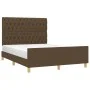 Bed frame with headboard in brown fabric 140x200 cm by vidaXL, Beds and slatted bases - Ref: Foro24-3125303, Price: 230,44 €,...