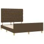 Bed frame with headboard in brown fabric 140x200 cm by vidaXL, Beds and slatted bases - Ref: Foro24-3125303, Price: 230,44 €,...