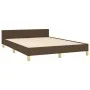 Bed frame with headboard in brown fabric 140x200 cm by vidaXL, Beds and slatted bases - Ref: Foro24-3125303, Price: 230,44 €,...