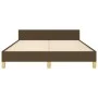 Bed frame with headboard in brown fabric 140x200 cm by vidaXL, Beds and slatted bases - Ref: Foro24-3125303, Price: 230,44 €,...