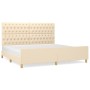 Estructura de cama con cabecero de tela color crema 200x200 cm de vidaXL, Camas y somieres - Ref: Foro24-3125329, Precio: 282...