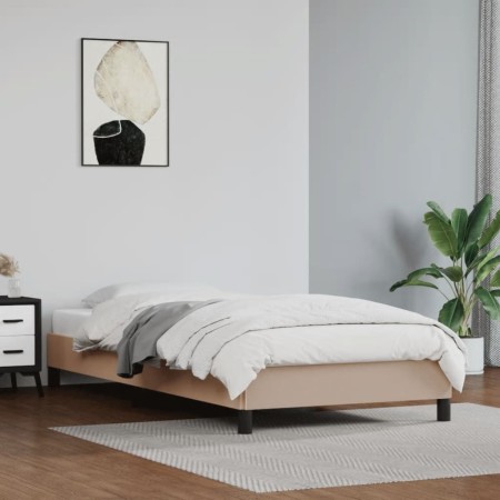 Estructura de cama cuero sintético color capuchino 80x200 cm de vidaXL, Camas y somieres - Ref: Foro24-346873, Precio: 74,75 ...