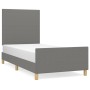 Estructura de cama con cabecero de tela gris oscuro 90x190 cm de vidaXL, Camas y somieres - Ref: Foro24-3124856, Precio: 159,...