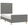 Estructura de cama con cabecero de tela gris oscuro 90x190 cm de vidaXL, Camas y somieres - Ref: Foro24-3124856, Precio: 159,...