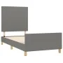 Bed frame with headboard in dark gray fabric 90x190 cm by vidaXL, Beds and slatted bases - Ref: Foro24-3124856, Price: 158,22...