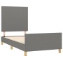 Estructura de cama con cabecero de tela gris oscuro 90x190 cm de vidaXL, Camas y somieres - Ref: Foro24-3124856, Precio: 159,...