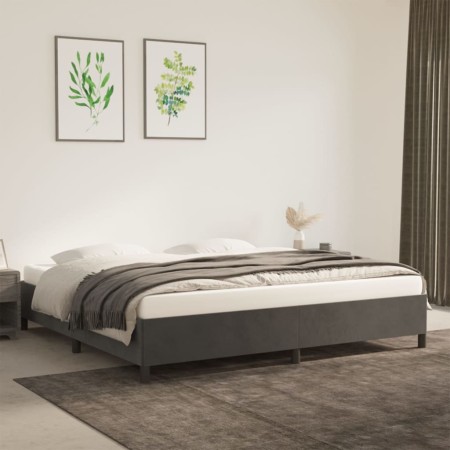Estructura de cama de terciopelo gris oscuro 180x200 cm de vidaXL, Camas y somieres - Ref: Foro24-347343, Precio: 128,78 €, D...