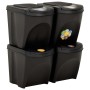 Cubos de basura apilables 4 piezas gris antracita 100 L de vidaXL, Cubos de la basura y papeleras - Ref: Foro24-316185, Preci...