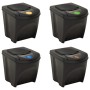 Cubos de basura apilables 4 piezas gris antracita 100 L de vidaXL, Cubos de la basura y papeleras - Ref: Foro24-316185, Preci...