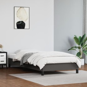 Estructura de cama cuero sintético gris 90x190 cm de vidaXL, Camas y somieres - Ref: Foro24-346878, Precio: 75,08 €, Descuent...