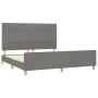 Bed frame with headboard dark gray fabric 160x200 cm by vidaXL, Beds and slatted bases - Ref: Foro24-3125066, Price: 224,21 €...