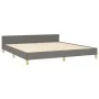 Bed frame with headboard dark gray fabric 160x200 cm by vidaXL, Beds and slatted bases - Ref: Foro24-3125066, Price: 224,21 €...