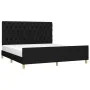 Bed frame with black fabric headboard 160x200 cm by vidaXL, Beds and slatted bases - Ref: Foro24-3125310, Price: 249,07 €, Di...
