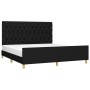 Estructura de cama con cabecero de tela negro 160x200 cm de vidaXL, Camas y somieres - Ref: Foro24-3125310, Precio: 267,74 €,...
