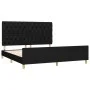 Bed frame with black fabric headboard 160x200 cm by vidaXL, Beds and slatted bases - Ref: Foro24-3125310, Price: 249,07 €, Di...
