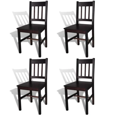 Esszimmerstühle 4 Einheiten dunkelbraunes Kiefernholz von vidaXL, Essstühle - Ref: Foro24-241517, Preis: 177,94 €, Rabatt: %