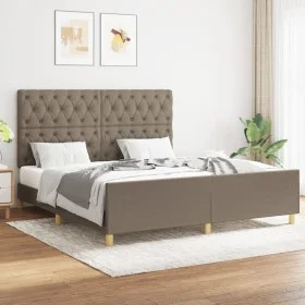 Estructura de cama con cabecero de tela gris taupe 160x200 cm de vidaXL, Camas y somieres - Ref: Foro24-3125312, Precio: 263,...