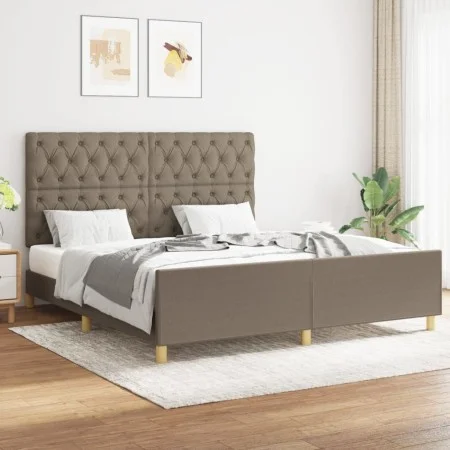 Estructura de cama con cabecero de tela gris taupe 160x200 cm de vidaXL, Camas y somieres - Ref: Foro24-3125312, Precio: 263,...