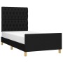Estructura de cama con cabecero de tela negro 90x200 cm de vidaXL, Camas y somieres - Ref: Foro24-3125270, Precio: 142,70 €, ...