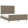 Estructura de cama con cabecero de tela gris taupe 140x200 cm de vidaXL, Camas y somieres - Ref: Foro24-3125142, Precio: 234,...