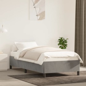 Estructura de cama de terciopelo gris claro 90x190 cm de vidaXL, Camas y somieres - Ref: Foro24-347294, Precio: 76,79 €, Desc...