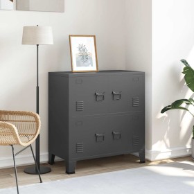 Baúl de almacenaje industrial acero antracita 75x40x80 cm en Baúles de almacenamiento | Comprar online en Foru.es