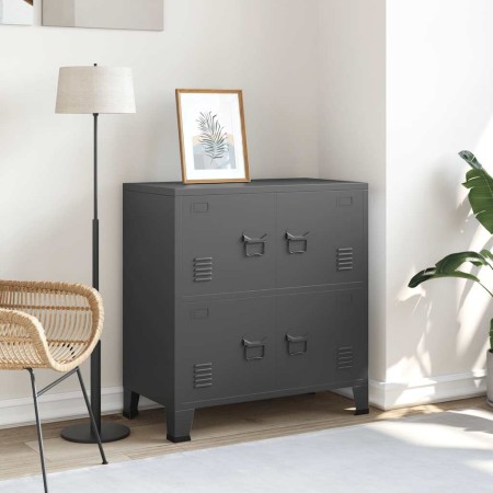 Baúl de almacenaje industrial acero antracita 75x40x80 cm en Baúles de almacenamiento | Comprar online en Foru.es