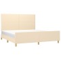 Estructura de cama con cabecero de tela color crema 160x200 cm de vidaXL, Camas y somieres - Ref: Foro24-3124908, Precio: 238...