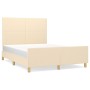 Estructura de cama con cabecero de tela color crema 140x200 cm de vidaXL, Camas y somieres - Ref: Foro24-3124900, Precio: 226...
