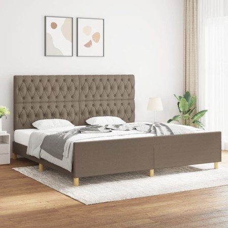 Estructura de cama con cabecero de tela gris taupe 200x200 cm de vidaXL, Camas y somieres - Ref: Foro24-3125328, Precio: 302,...