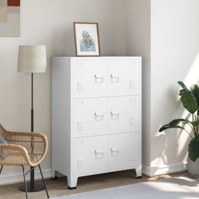 Baúl de almacenaje industrial metal blanco 75x40x115 cm en Baúles de almacenamiento | Comprar online en Foru.es