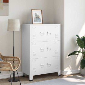 Baúl de almacenaje industrial metal blanco 75x40x115 cm en Baúles de almacenamiento | Comprar online en Foru.es