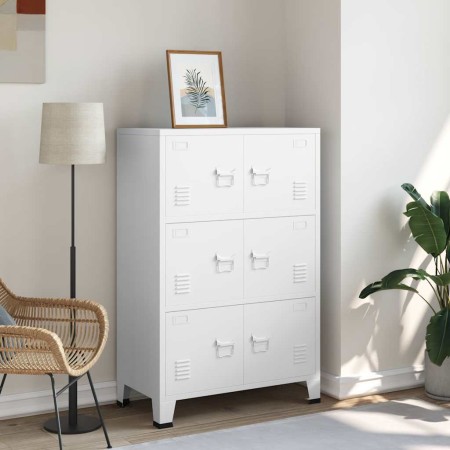 Baúl de almacenaje industrial metal blanco 75x40x115 cm en Baúles de almacenamiento | Comprar online en Foru.es